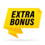 Extra bonus. Banner extra bonus. Extra bonus label, sticker or tag icon. Sale and promotion design element with free prize. Vector illustration